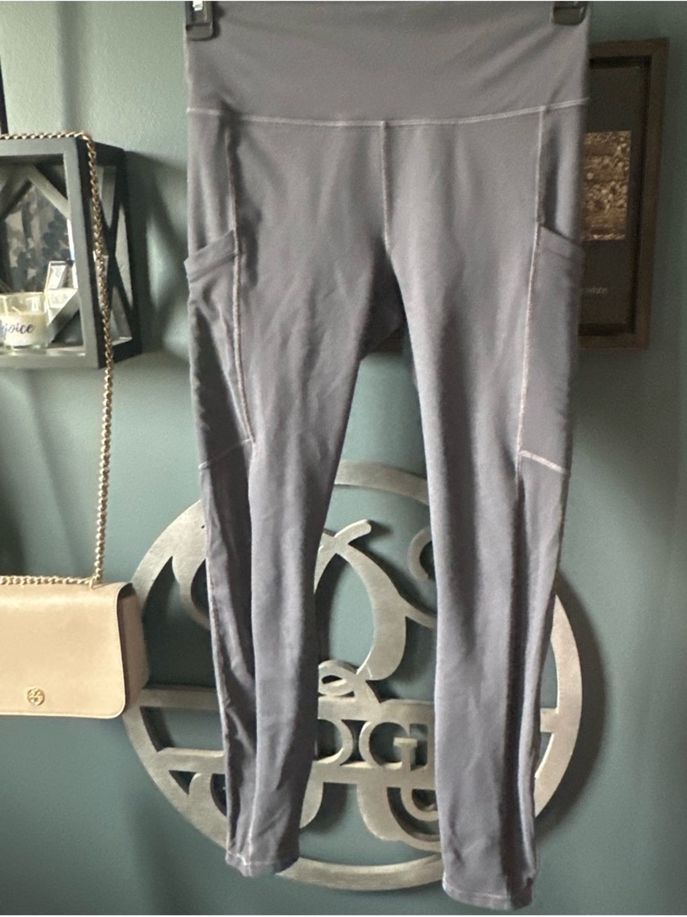 Fabletics Gray High-Rise Pocket Leggings